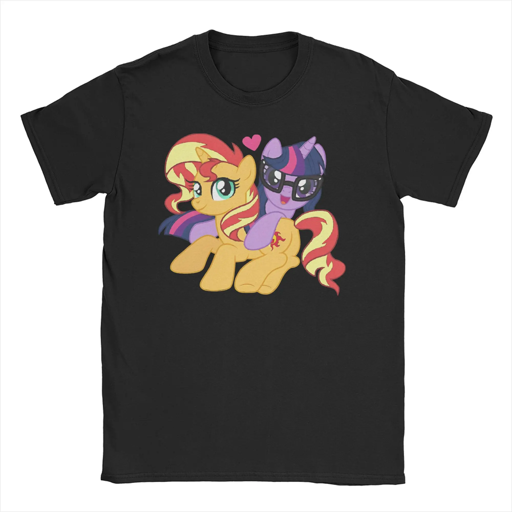 Men Women's Sunset Shimmer and Twilight Sparkle T Shirts Ponies friendship is magic Cotton Clothing Tee Shirt Original T-Shirt