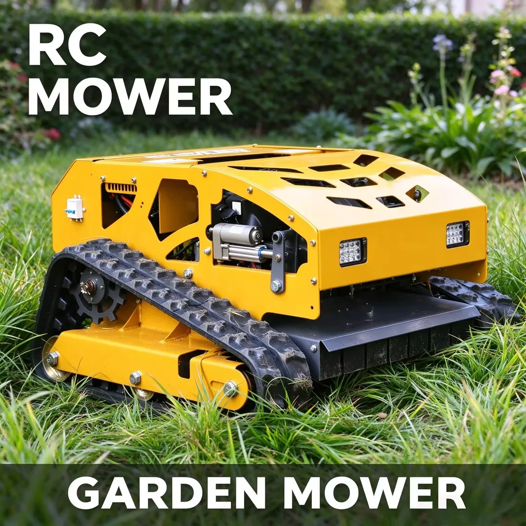 Customized Tracked Remote Crawler Lawn Mower Electric Grass Cutter Robot Adjustable Cutting Width For Farm Use