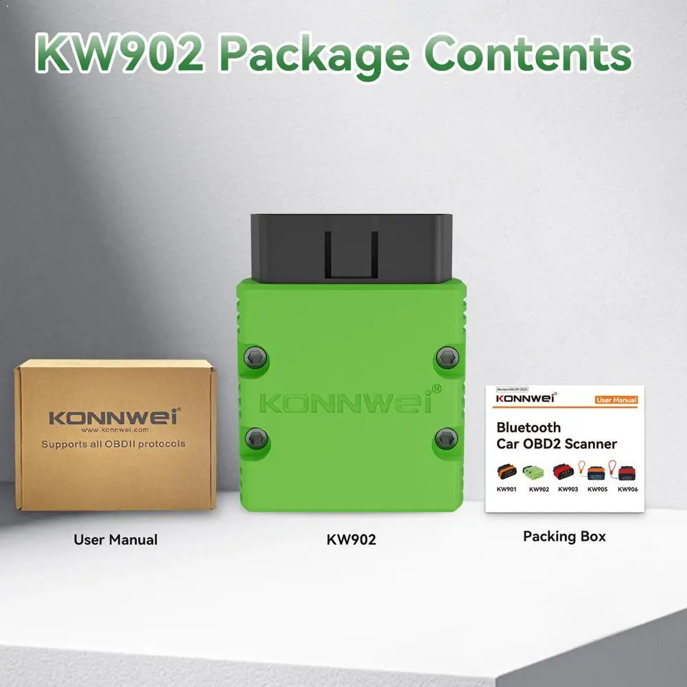 Car Diagnostic Scanner KW902 Dual Mode Bluetooth 4.0 5.0 5.2 OBD2 Fault Code Reader Portable For Android And IOS Phones