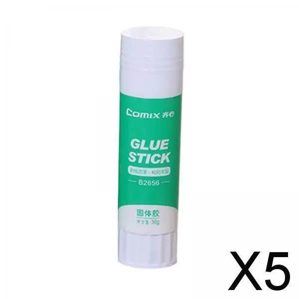 Vara de cola sólida para artesanato fotos, adesivos fortes, lavável, durável, 5 pcs