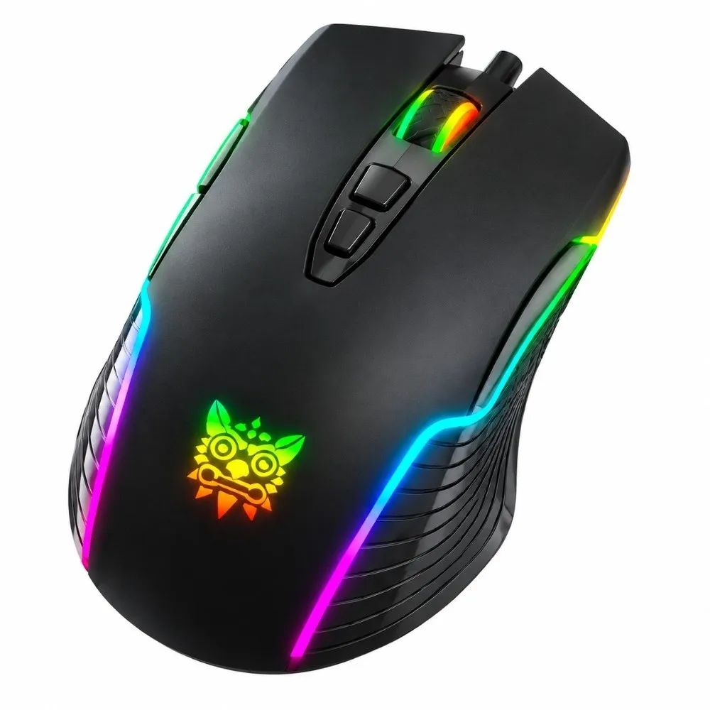 RGB LED Light CW905 Wired Gaming Mouse Adjustable 6400DPI 7 Buttons Optical Gaming Mouse USB Gaming Mouse for Office Work
