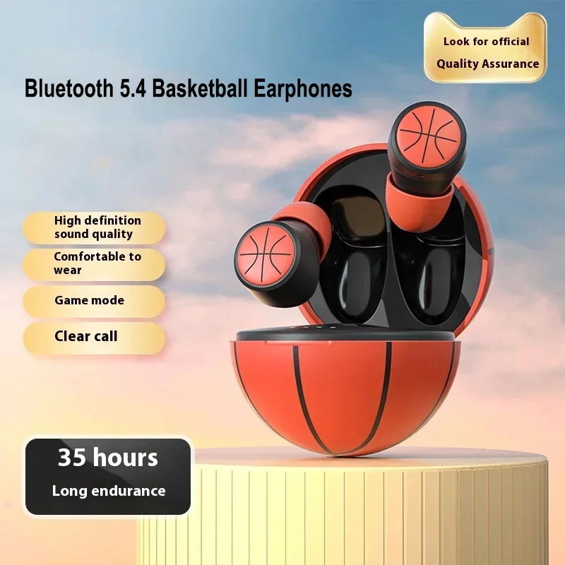 

Basketball Wireless Bluetooth Earphones 5.3 Waterproof Noise Reduction Type-c Fast Charging 35 Hour Battery Life HIFI Earphones