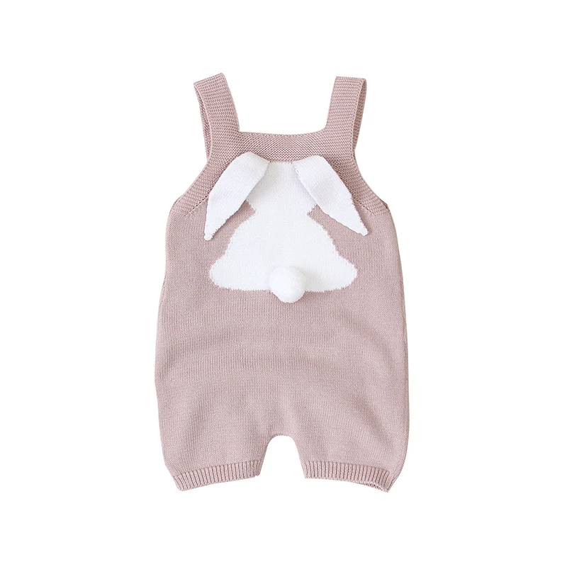 Heart-shaped Sleeveless Knitted Cotton Newborn One-piece Outfits Solid color Baby Girls Summer Rompers Infant Jumpsuit Bodysuit