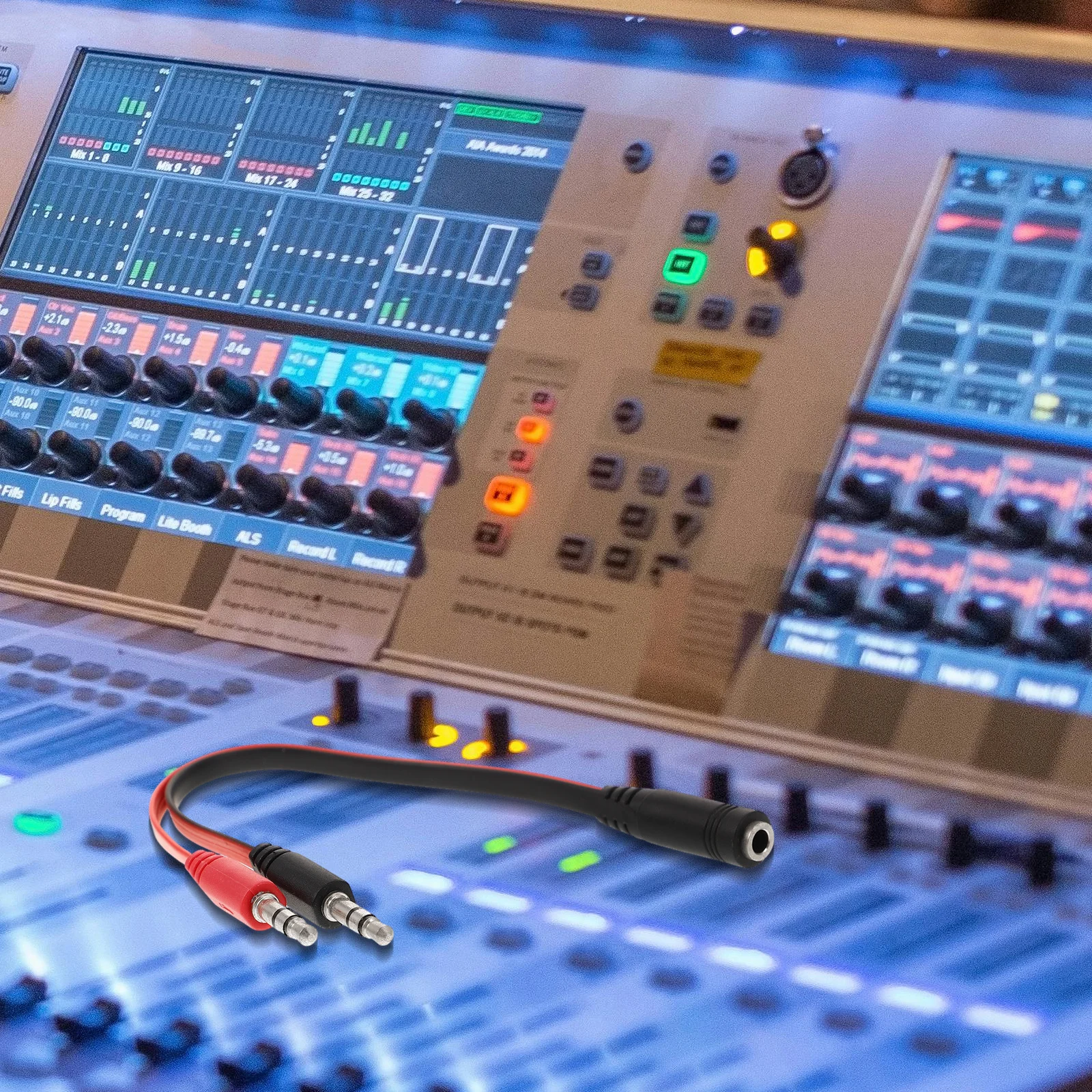 

3.5mm Audio Splitter Cable Headphones Speakers Adapter Male Mic Dual Device Connection Durable Wear Resistant Plug Play