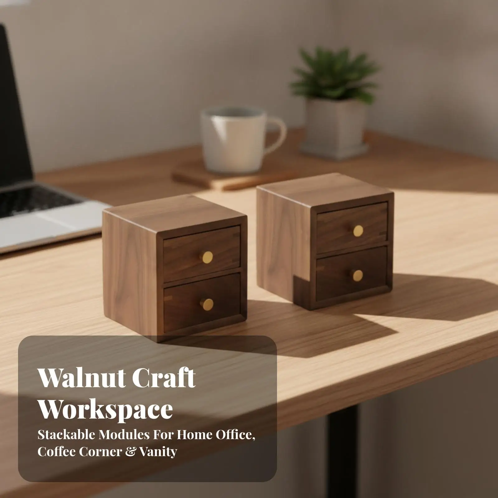 Composite Wood Drawer Storage Box for Desk Organization Pen Pencil Holder with Smooth Finish for Office Supplies