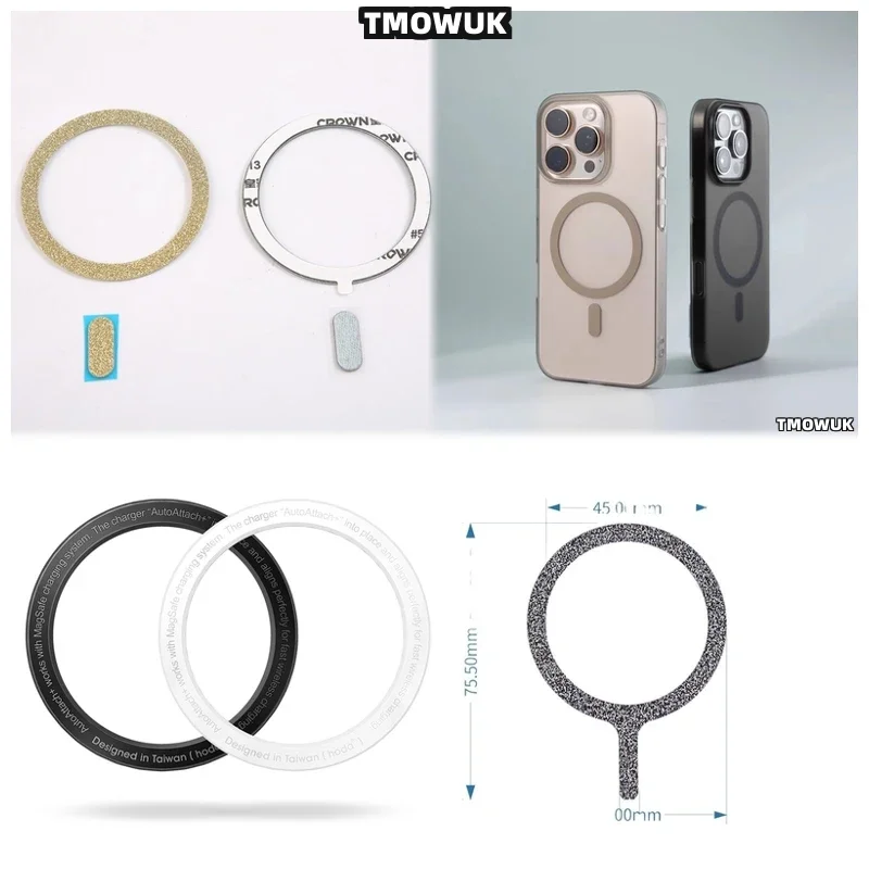 

For IPhone 8 11 12 X XR Pro Max Plus Mini For Magsafe - Heat - Resistant Metal Plate Ring Sticker For Wireless Charging