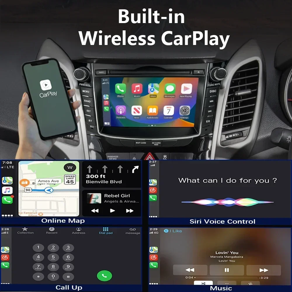 CHSTEK Car Radio Android 13 Carplay Navigation For Hyundai i30 GD Elantra GT 2011-2017 Multimedia Bluetooth WIFI 4G Auto Stereo