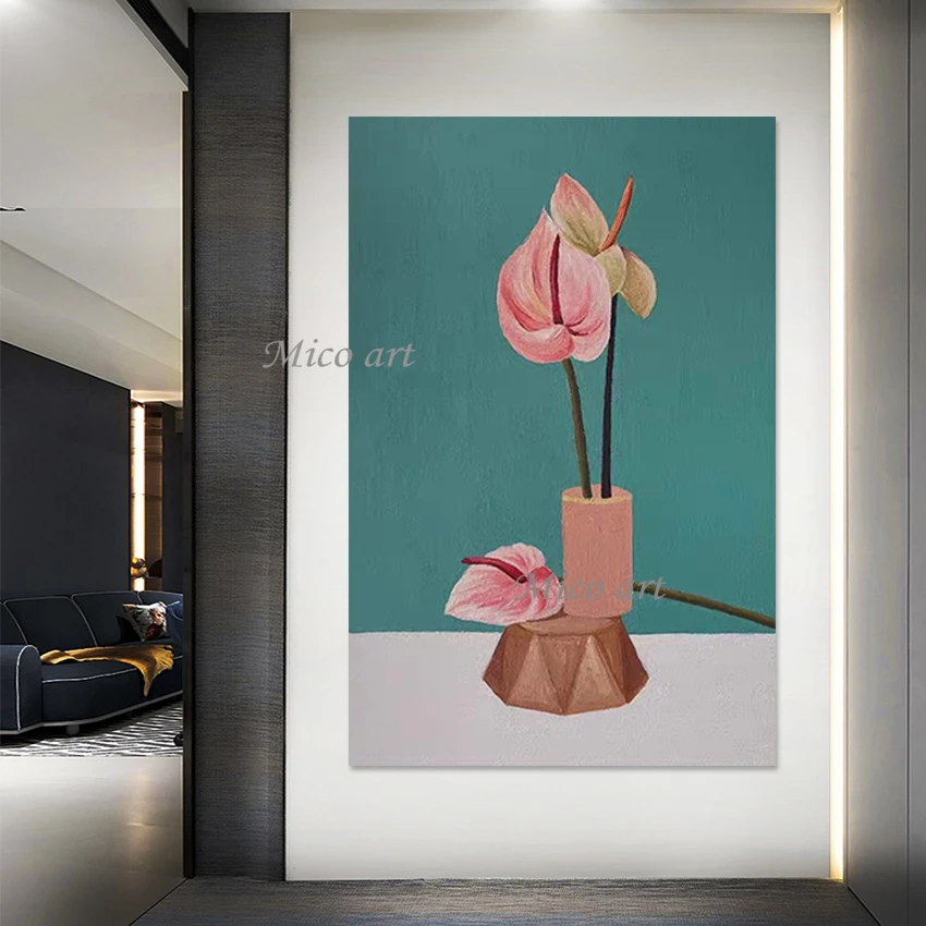 Artistic Impressions Paintings Abstract Frameless Acrylic Textured Wall Poster Canvas Picture Flowers Hand Drawing Artwork