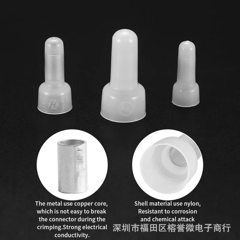 Caja de juego de tapas de engarzado de nailon para pezones CE, 230 Uds./340 Uds./500 Uds., conectores de cable, terminales cerrados