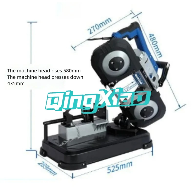 5-inch Metal Band Saw Small Household Tabletop 45-degree Wood and Metal Variable Speed Cutting Machine
