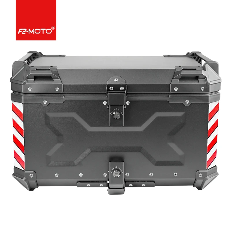 Factory Hot Selling 65L Black F2-MOTO Motorcycle Trunk Aluminum Tail Boxes Top Case Motorcycles