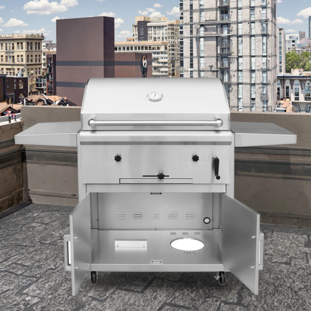 Modern Luxurious Black Party Kitchen Metal Painting Style Charcoal Grill Offset Smoker OEM Item BBQ Grills