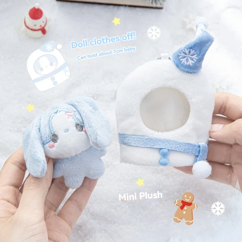 1PC Christmas Plush Pendant Keychain Detachable Doll Clothes Cute Xmas Limited Mascot Doll Bag Hanging Ornament Holiday Gift