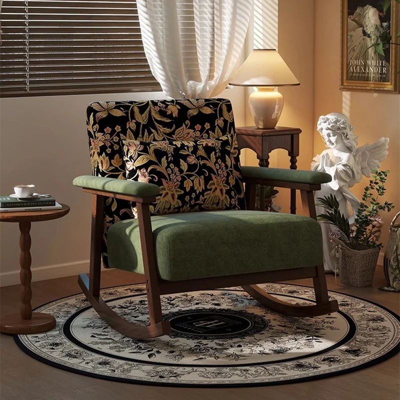 

Rocking Mobile Living Room Chairs Luxury Bedroom Lounge Designer Chairs Reading Comfortable Fauteuil Chinese Style Furniture