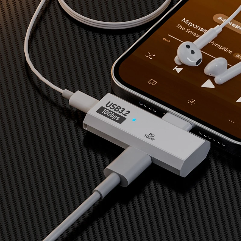 2 In1 USB C OTG Kabel Adapter Type C Naar USB3.2 10 Gbps PD100W Snel Opladen Data Adapter Voor Telefoon tablet Hoofdtelefoon Audio Adapter