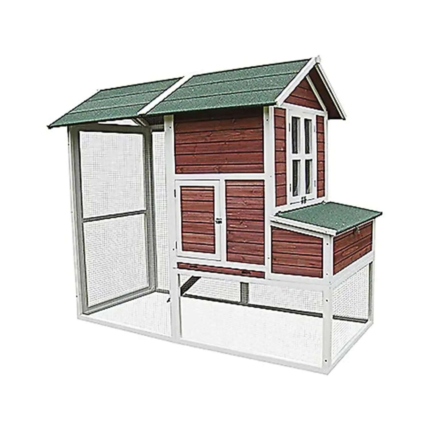 

Dark Red Chicken Coop With PVC Roof 2 Roosting Bars 3 Nesting Bays Pull Out Tray Vent Window For Backyard Farm,Customized