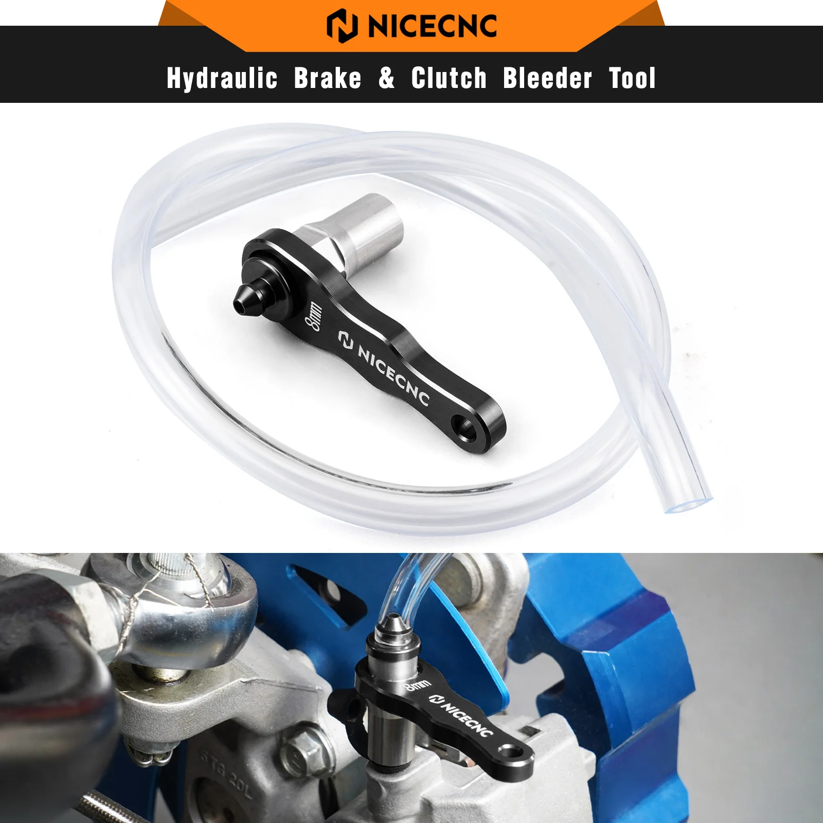 Motorcycle ATV UTV 8mm Mini Hydraulic Brake & Clutch Bleeder Tool For KTM Yamaha Raptor 700 YFZ Polaris RZR CanAm X3 Arctic Cat
