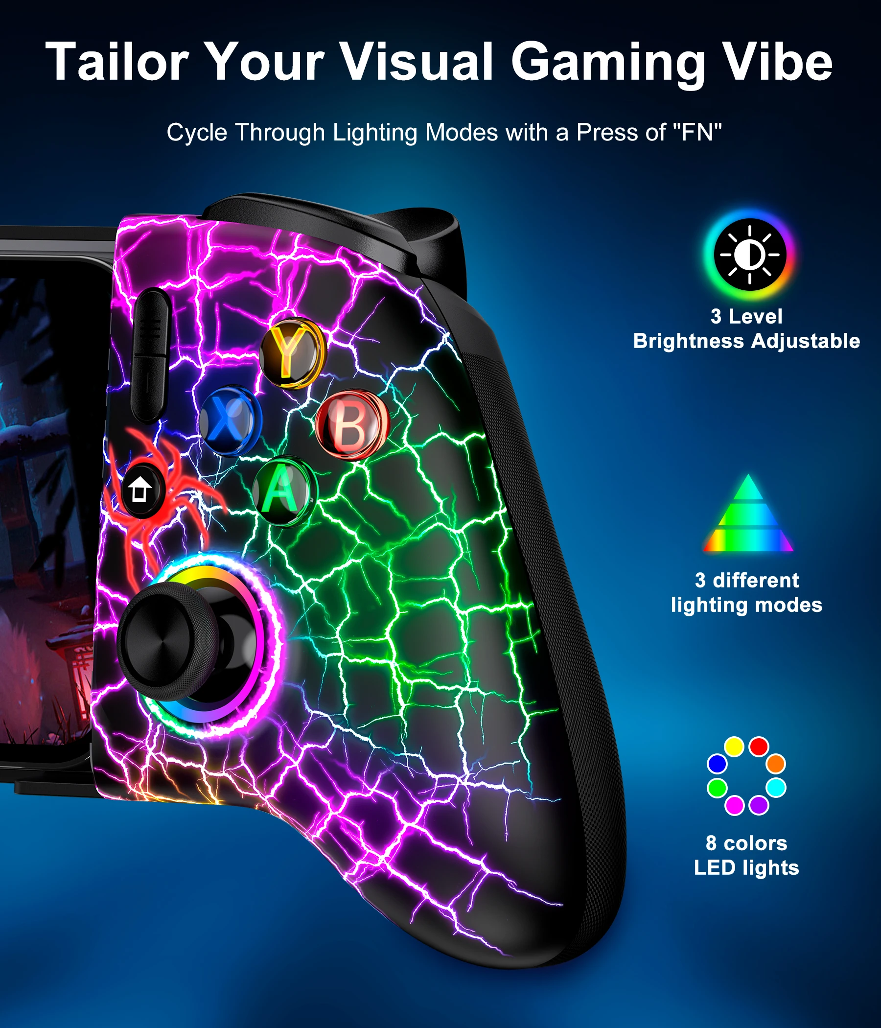 DinoFire MC202 Controller effetto Hall per telefono cellulare Tipo-C Gamepad Maniglia allungabile Stick Android iOS XBOX Cloud Game Joystick