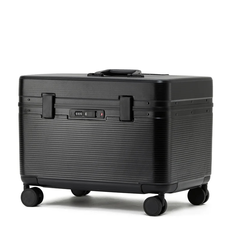 Aluminium Frame Koffer, Top-Opening Abs Draagbare Trolley Case, Universele Wielen, Douane Code Lock Boarding Case - afbeelding 2