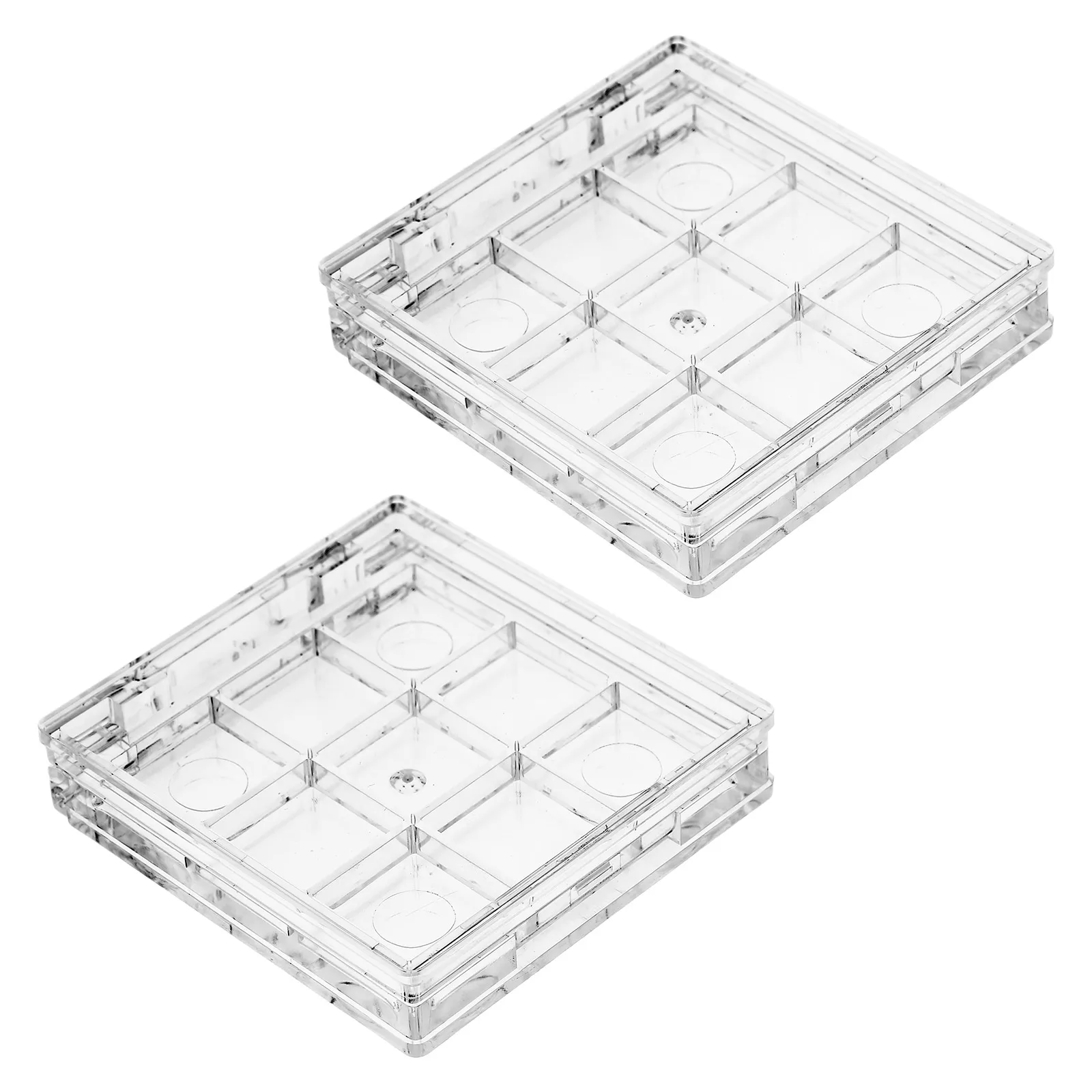 

2pcs Clear Plastic Craft Storage Box Organizer For Beads Jewelry Diy Art Fishing Tackles Rock Collection Durable Compact Nail