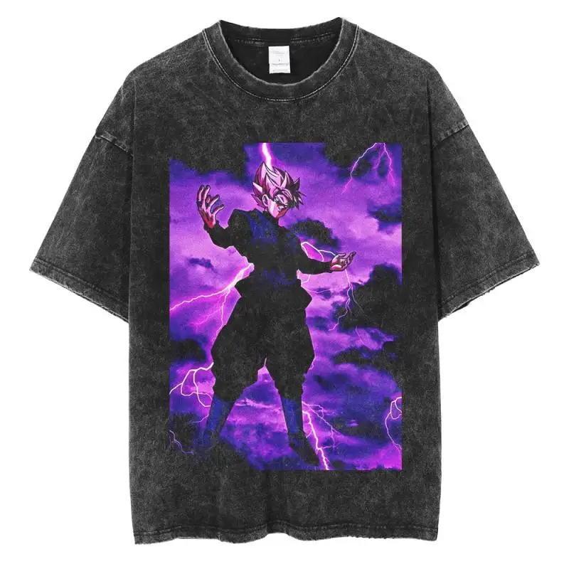 

Dragon Ball Goku Dragon Ball Washed T-shirt Vintage washed and aged pure cotton short-sleeved T-shirt