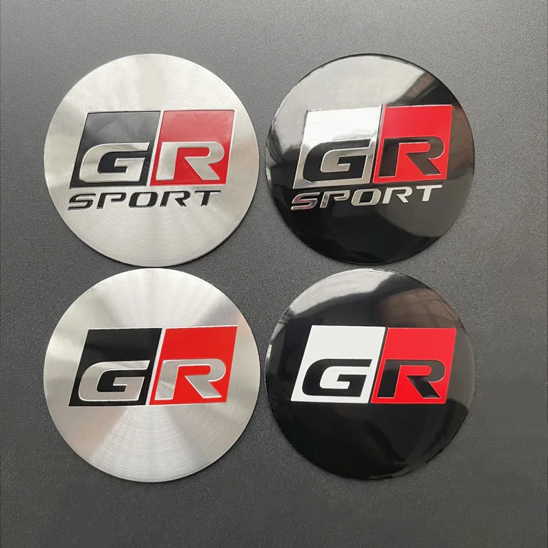 4Pcs 56mm GR Sport Logo Car Wheel Center Hub Cap Stickers Rim Decal For Toyota Corolla 86 Supra CHR Yaris Camry Prius Rav4 Auto