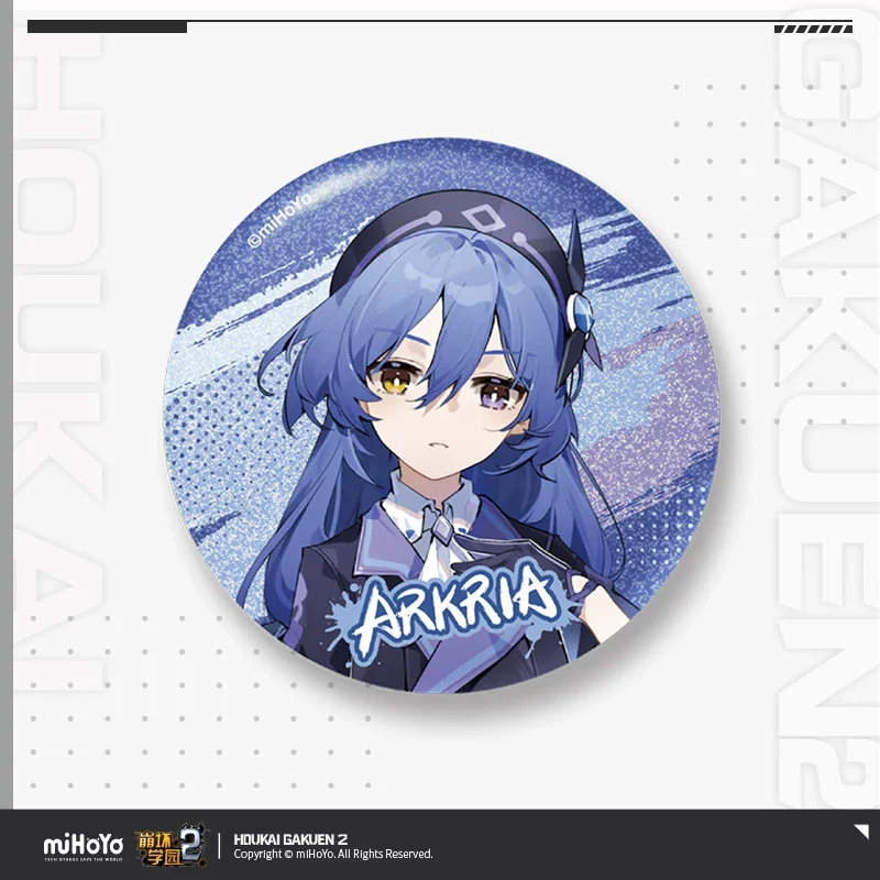 Official Houkai Gakuen 2 Gaming Merchandise Cartoon Characters Cosplay Arkria Hroptr Laniaitte Tinplate Badge Halloween Gifts