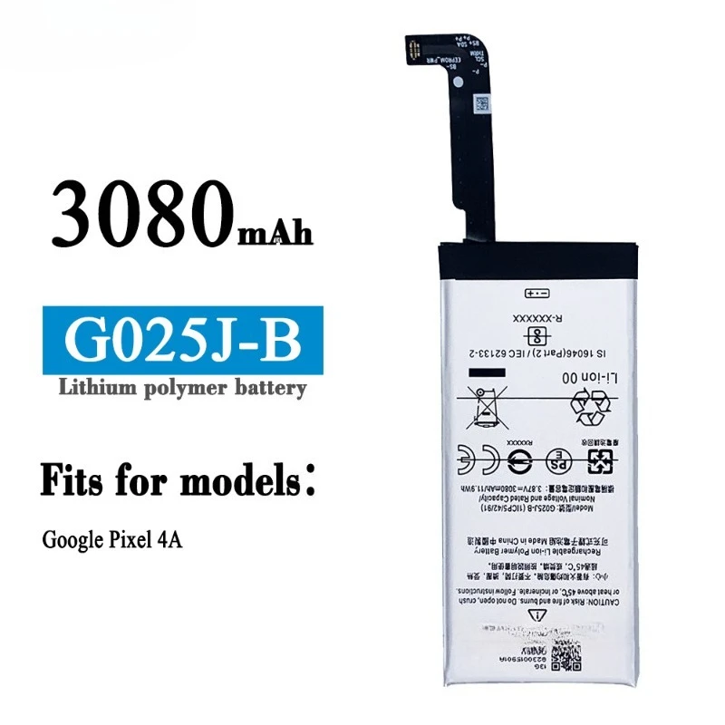 3080mAh G025J-B Replacement Battery for Google Pixel 4A Pixel4A 4G High Quality Mobile Phone Batteries Bateria 3.87v