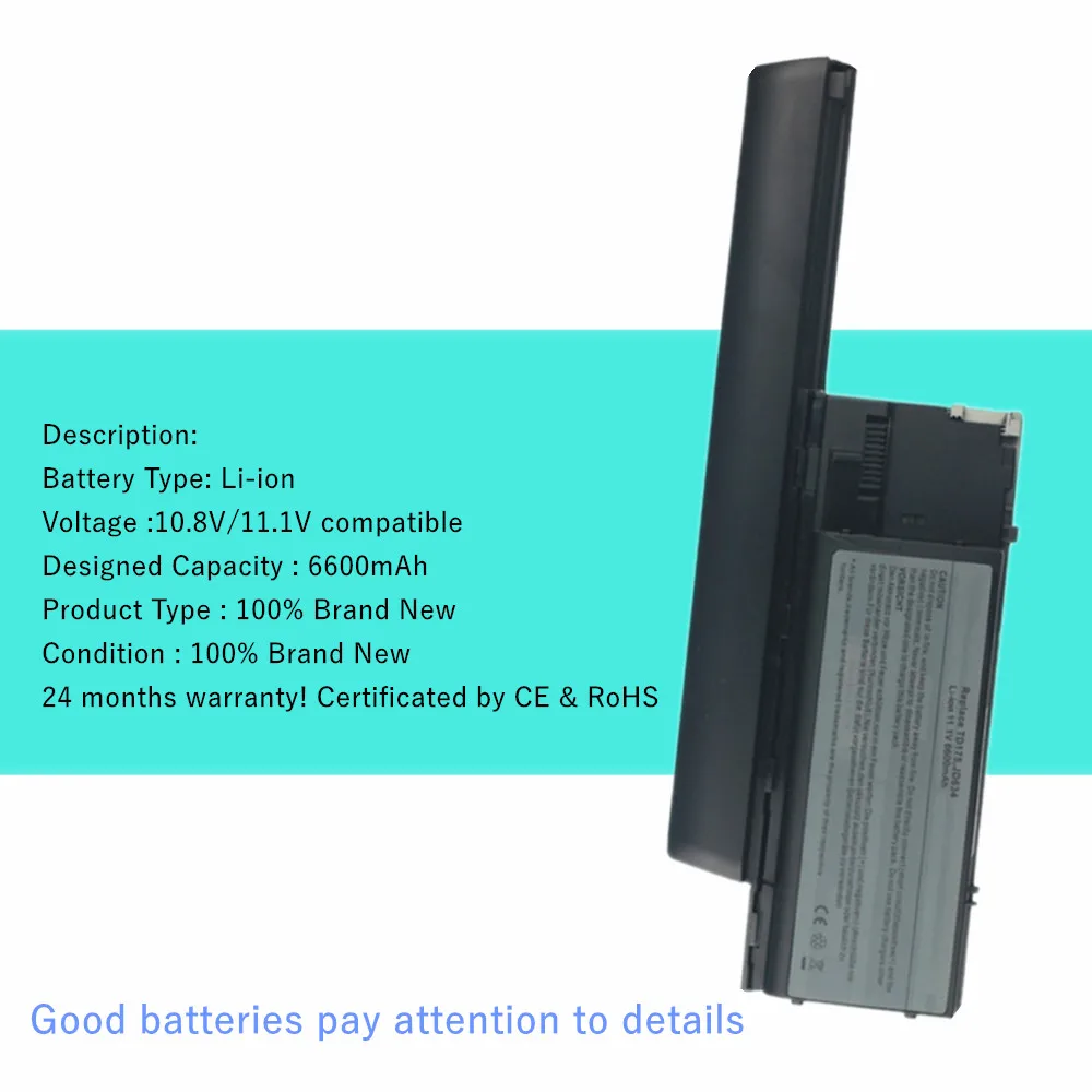 New 6 CELLS laptop battery For Dell Latitude D620 D630 D630c D631 series 0GD775 0GD787 0JD605 0JD606