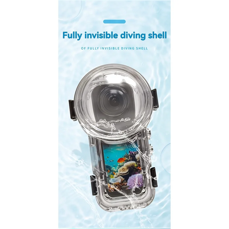 

Y58A For Insta360 X5 60M Waterproof Case Invisible Diving Shell Underwater Protective Case For Insta360 X5 Action Camera