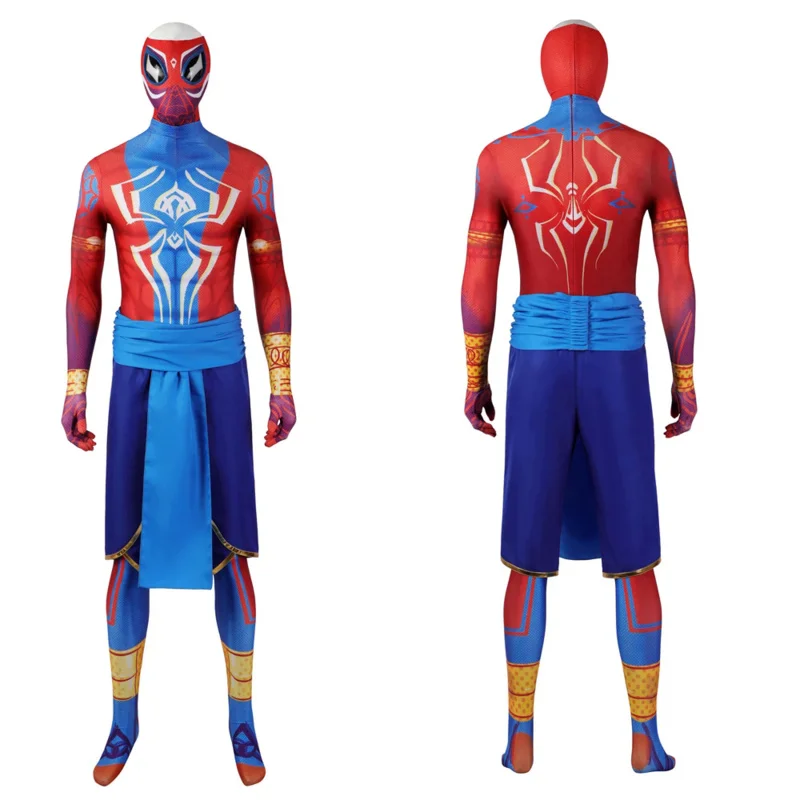 Disfraz de la India Pavitr Prabhakar para hombre, mono de araña Zentai para Cosplay, Bodysuit Cross Verse, Halloween, Carnaval, fiesta, juego de rol