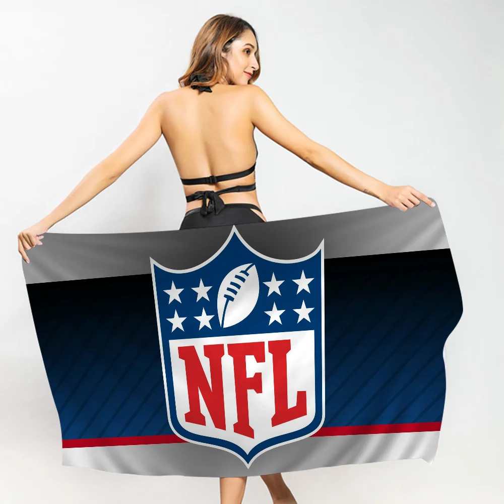 N-NFL Team Logo Bath Towel Microfiber Soft Water Absorbing Breathable For Girl Kids Decorative Cartoon Beach Towel