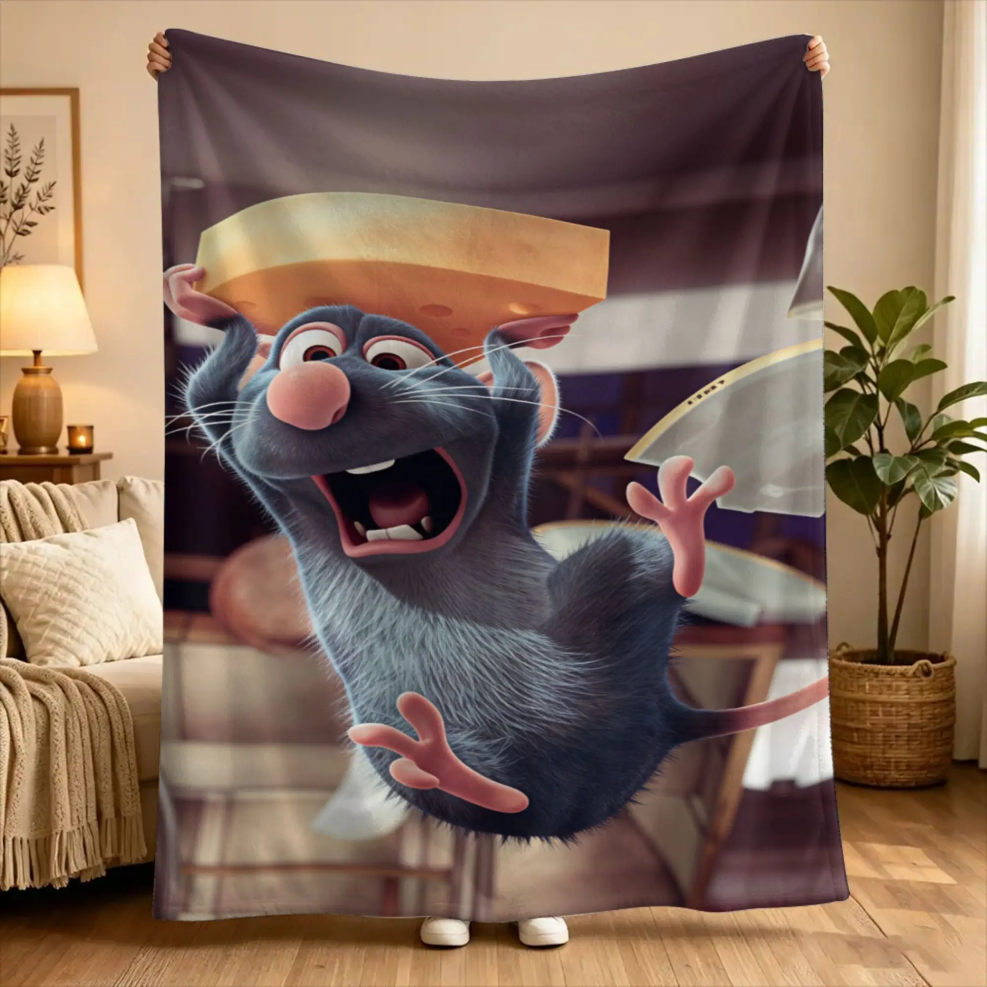 Ratatouille Throw Blanket Anyone Can Cook  Flannel Bedspread For Home Decor Aesthetic Sofa Bed Cover