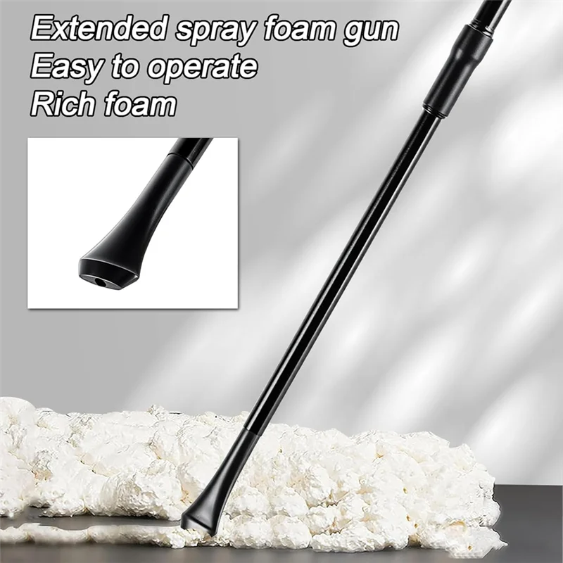 THIVN-Black Aluminum 34Cm Foam-Gun Extension Tubes For Enhanced Glue Spraying - Pack Of 3