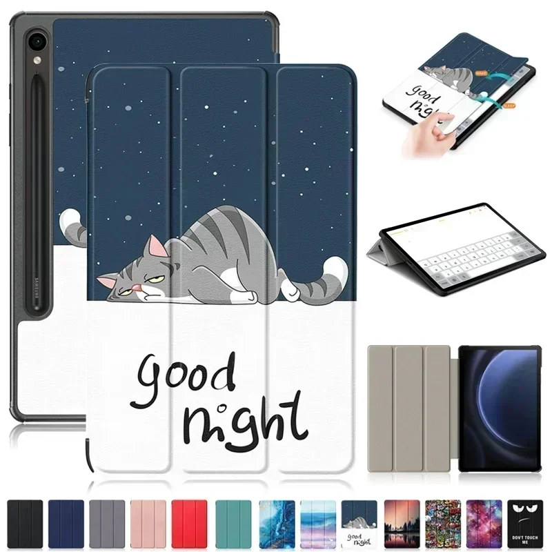 

Чехол для Samsung Tab S9 FE 10,9 дюйма SM-X510 SM-X516 Cute Paint Smart Cover для Funda Galaxy Tab S9 Fe Tab S9, детский чехол