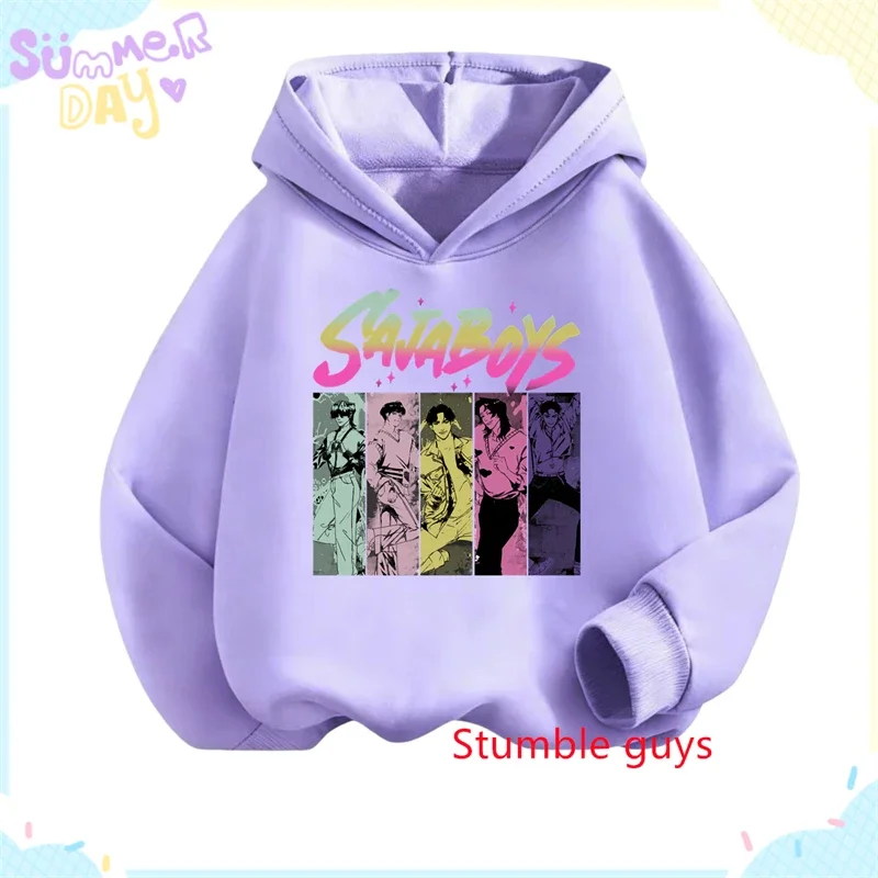 

Girls Kpop Demon Hunters Hoodie Autumn Rumi Anime Warm Soft Daily Wear Cute Print Boys Hooded Sweatshirt​