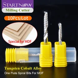 Startnow 10Pcs/Lot One Flute Spiral Milling Cutter For MDF Cutting CNC Router Engraving Bits PVC Plastic Cutting Tools End Mill