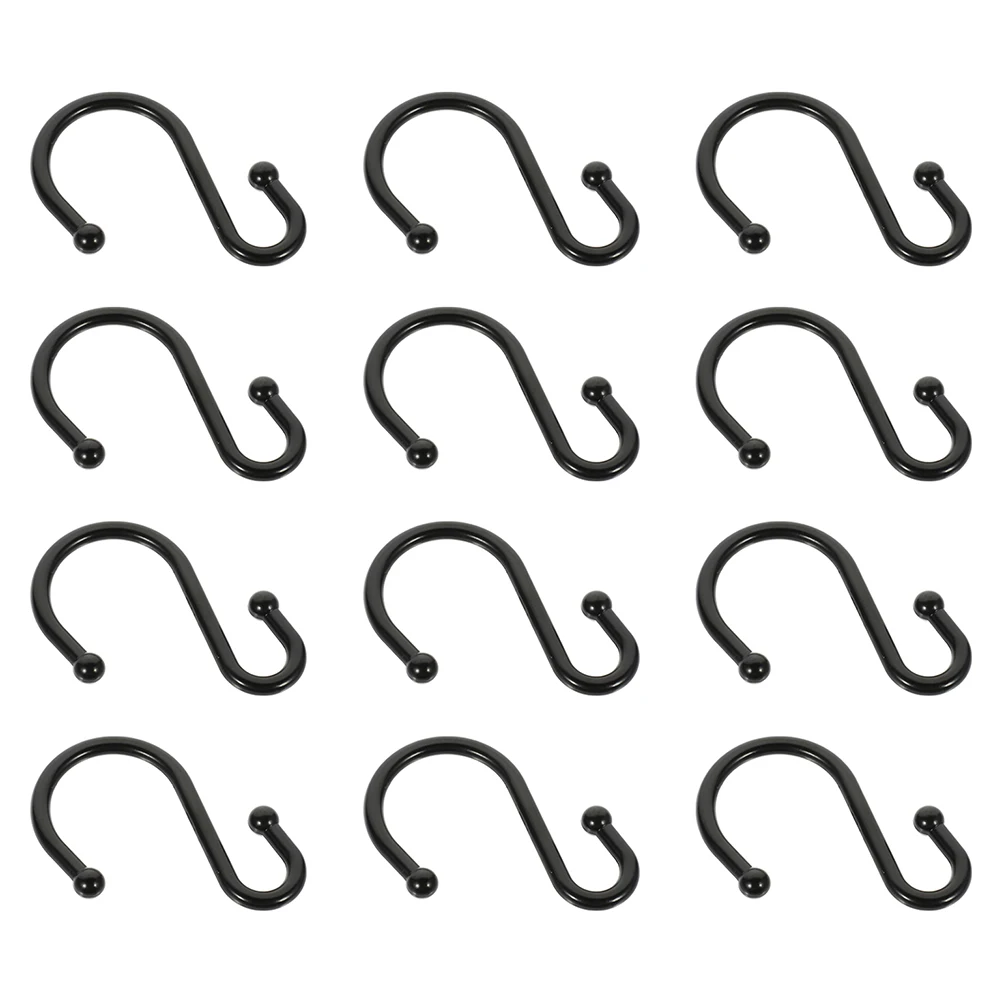 

24 Pcs Zinc Alloy Hook Curved Shower Curtains Shape Bathroom Hooks Hangers for Metal