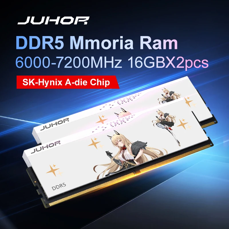 JUHOR DDR5 RAM 32GB (2x16GB) 6000MHz 6800MHz 7200MHz  (Intel XMP 3.0) Desktop Memory