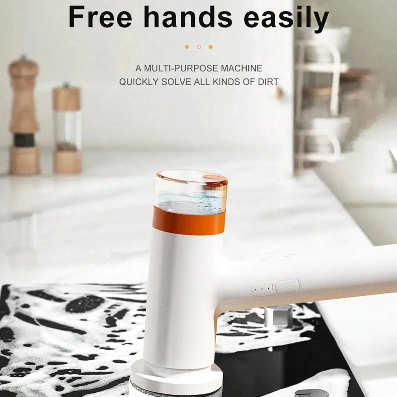 Electric Handheld Spin Scrubber With 6 Replaceable Brush Head Set Power Bathtub Kitchen Scrubber Rechargeable Shower Scrubber