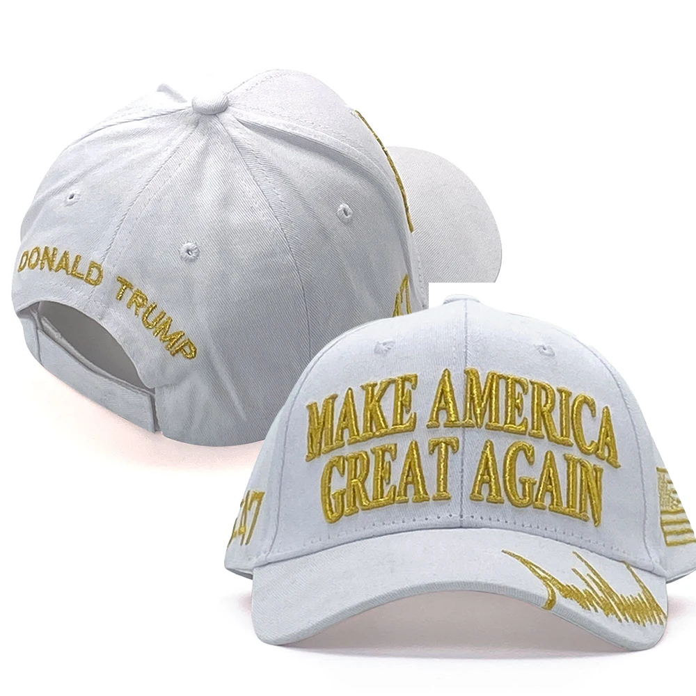 Red MAGA Hat Trump 2024 Embroidered Cap Make America Great Again Hat with USA Flag Donald Trump Signature Unisex Patriotic Cap