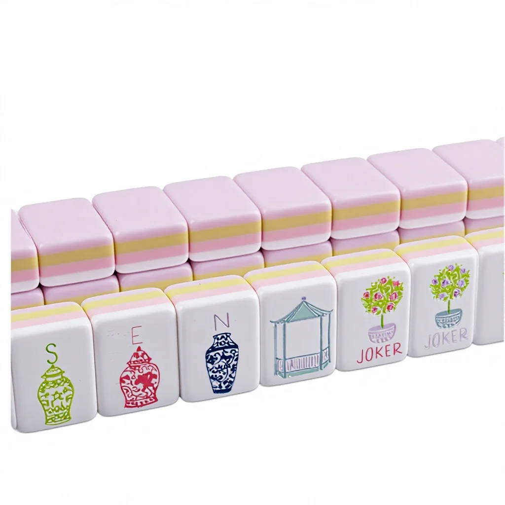 Four-layer Acrylic American Mahjong Set, 4-Player Portable Home Mahjong Tiles