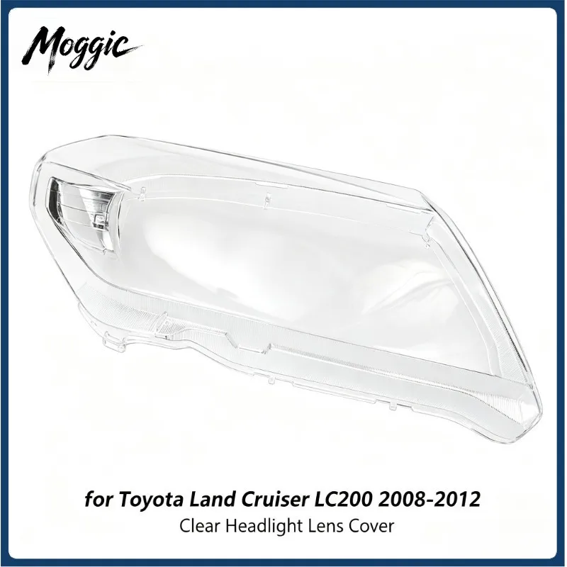 Moggic Headlight Lens Cover Suitable for 2008 2009 2010 2011 2012 Toyota Land Cruiser LC200 Left Right Side Transparent Lamp