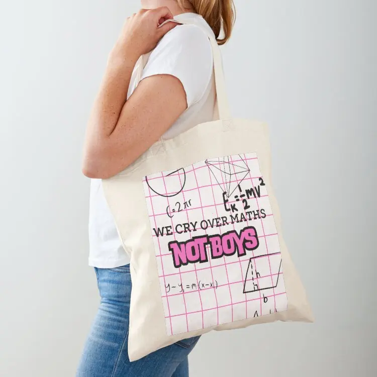 

We cry over Maths Not Boys Tote Bag canvas tote bag tote bags cloth bags cute bag sac pour femme