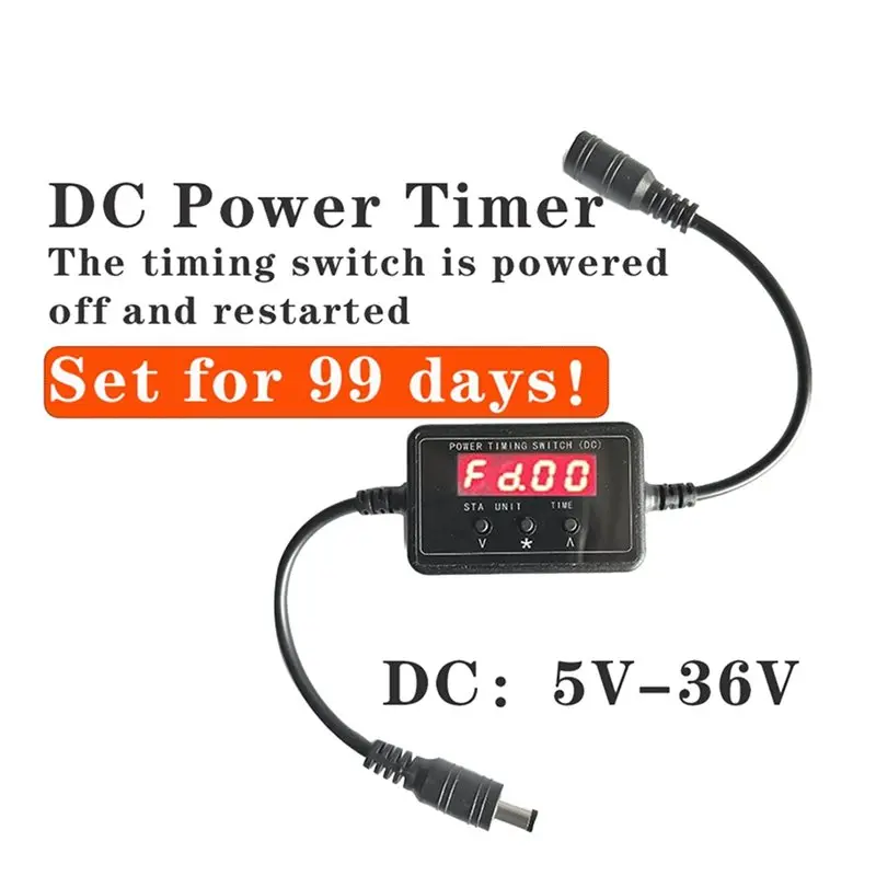 【SURPISE】Countdown Timer Dc Power Supply Timing Restart Switch, 5V-36V Programmable Power Control 99 Day Delay Relay Module