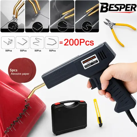 Plastic Welder Hot Stapler Gun Auto Bumper Repair Tool Portable Plastic Welding Machine with Welding Staples for Car Bumper Body Repair