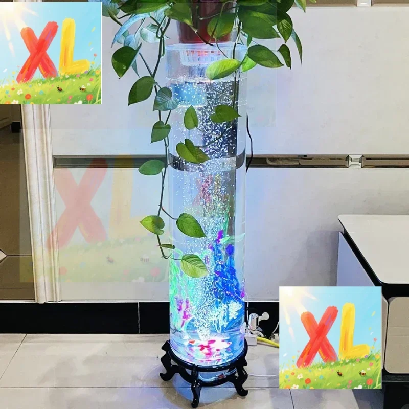 

Épaissi ultra-blanc cylindrique en verre pour aquarium, taille d'aquarium, éclairage d'agneau, oxygénation silencieuse