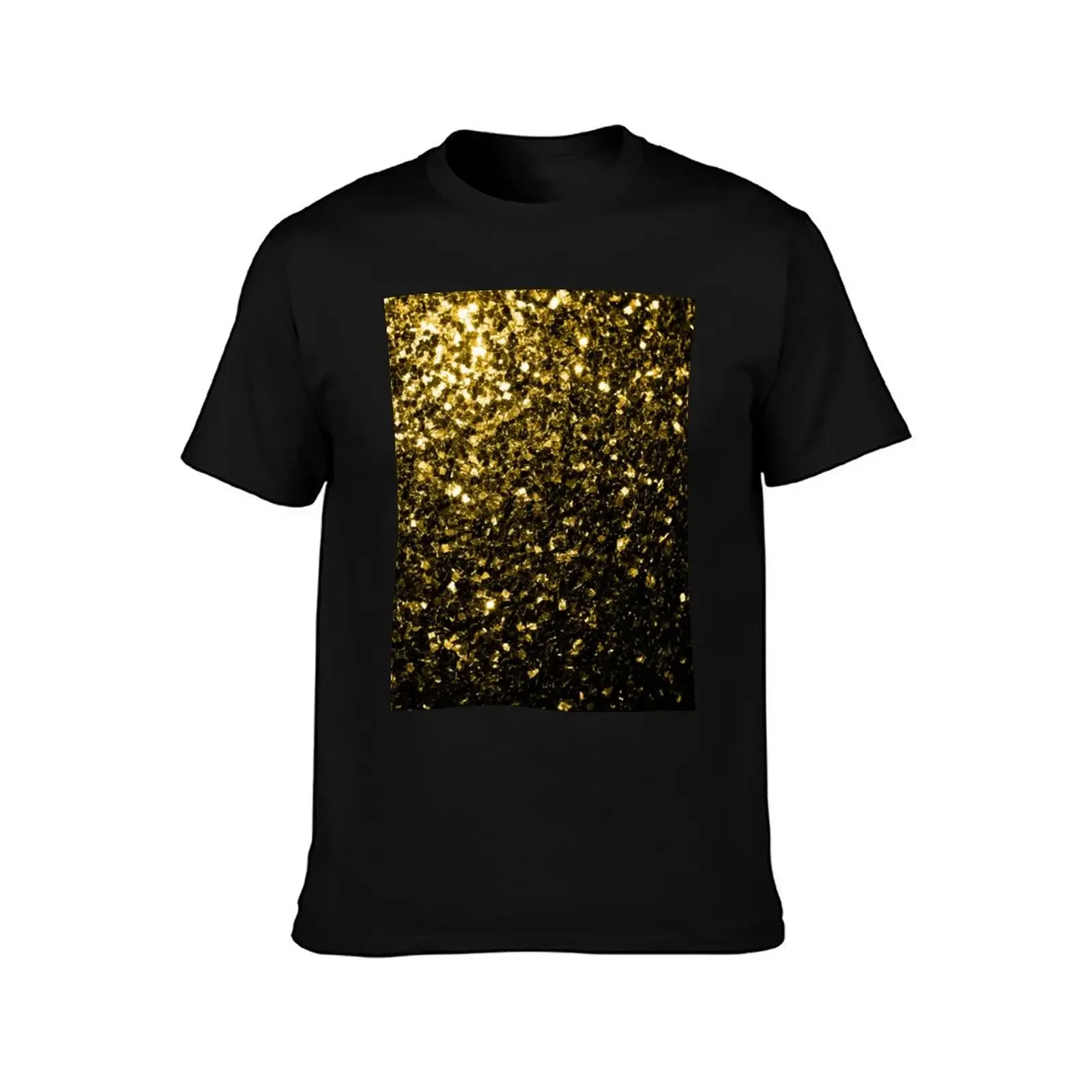 Dark Gold faux glitter sparkles (Photo of Glitter - Not Reflective) T-Shirt custom t shirt designer shirts t shirt for men