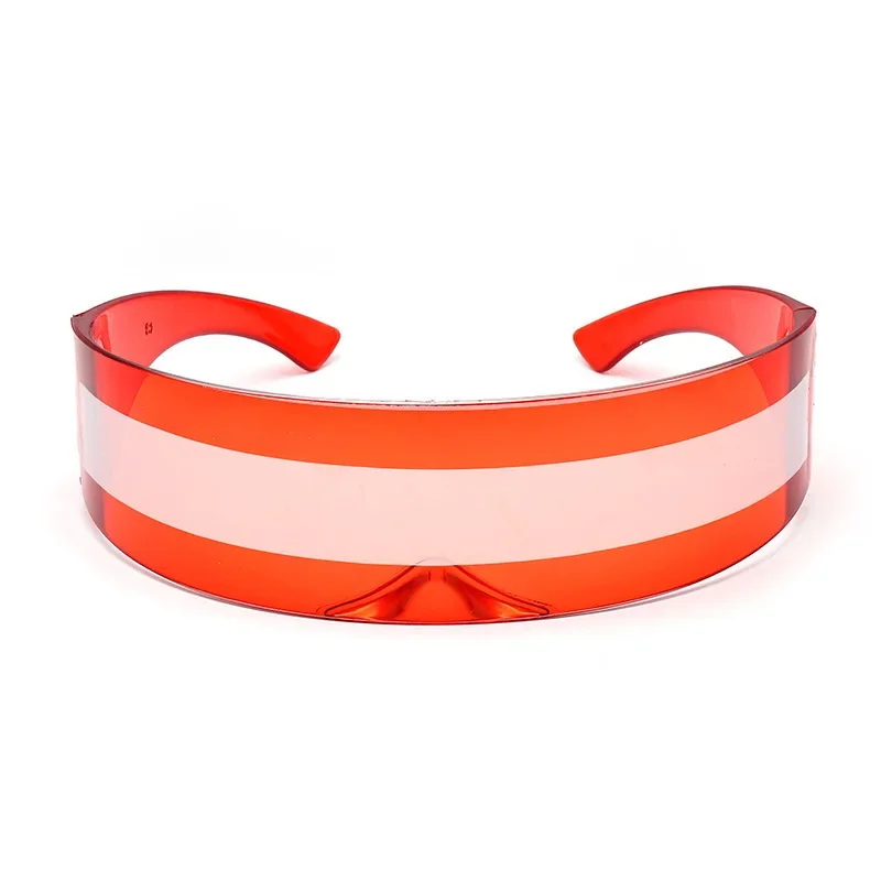 Futuristische schmale Cyclops Visier Sonnenbrille Laser Brillen UV400 Persönlichkeit verspiegelte Linse Kostüm Brillen Brille Männer Brille – Detail 8