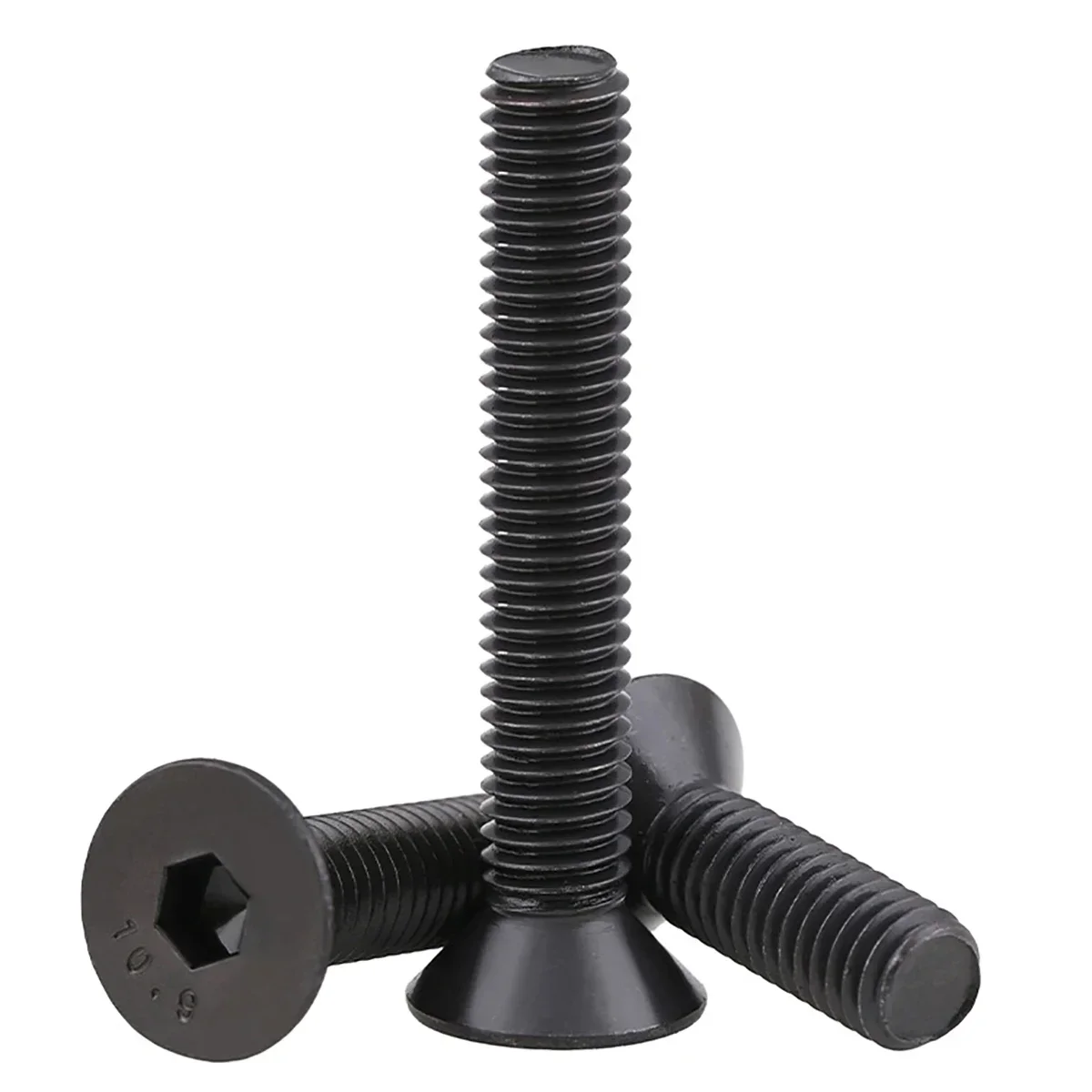 10pcs BSW Thread 1/4-20 Black Grade 10.9 High Tensile Steel Countersunk Bolts Allen Socket Screws 3/8